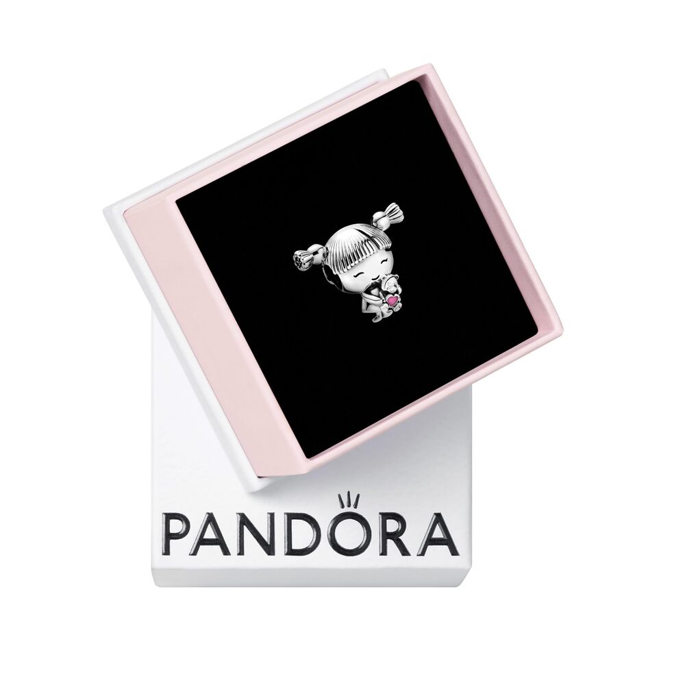 7116 Little Girl with Pigtails Charm Compatible with PANDORA Moments